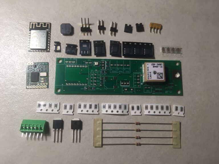 An image of all of the Eggtimer Quasar G3 parts, dissassembled and unsoldered.